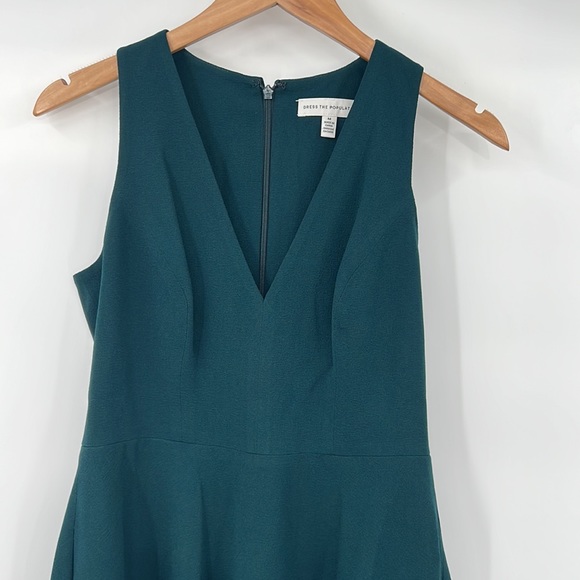 Dress The Population Dress Womens Medium Pine Green Catalina Cocktail Fit Flare - Picture 3 of 12